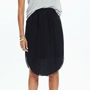 Madewell Pull On Black Silk Skirt